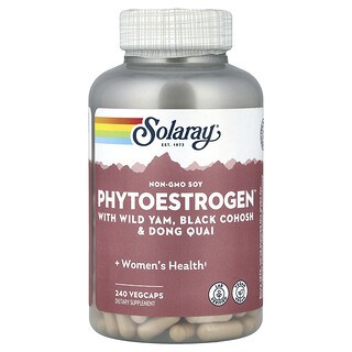 Solaray, PhytoEstrogen™ com Inhame Silvestre, Acteia e Dong Quai, 240 Cápsulas VegCaps