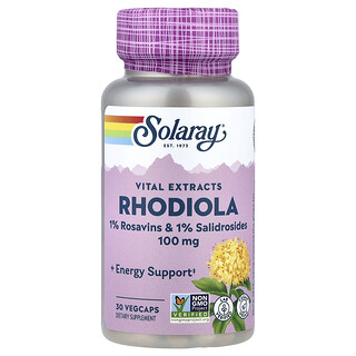Solaray, Vital Extracts, Rhodiola, 100 mg, 30 VegCaps