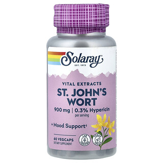 Solaray, Vital Extracts, зверобой, 60 вегетарианских капсул