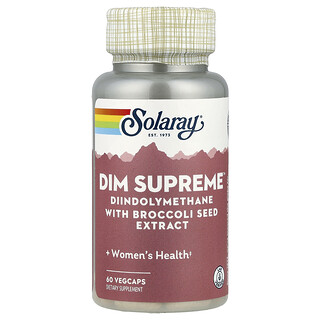 Solaray, DIM Supreme™, Suplemento de diindolilmetano para favorecer la salud de la mujer, 60 cápsulas vegetales