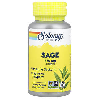 Solaray, Sage, 100 VegCaps (285 mg setiap Cap)