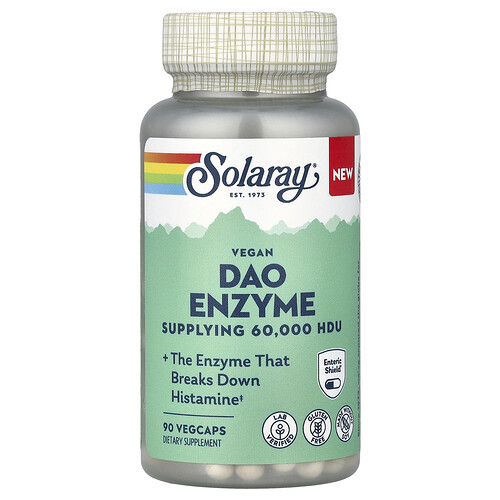 Solaray Vegan Dao Enzyme, 60,000 HDU, 90 VegCaps