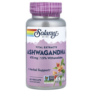 Solaray, Vital Extracts, Ashwagandha, 470 mg, 60 VegCaps