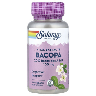 Solaray, Vital Extracts, Bacopa, 100 mg, 60 capsules végétariennes