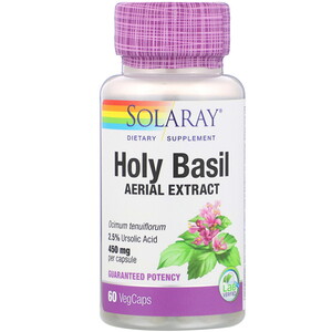 Отзывы о Соларай, Holy Basil, Aerial Extract, 450 mg, 60 VegCaps