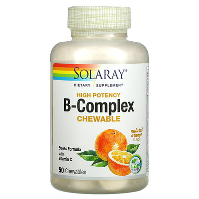 Solaray High Potency Vitamin B-Complex, Natural Orange, 50 Chewables