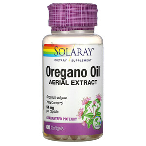Отзывы о Соларай, Oregano Oil, 70% Carvacrol, 60 Softgels