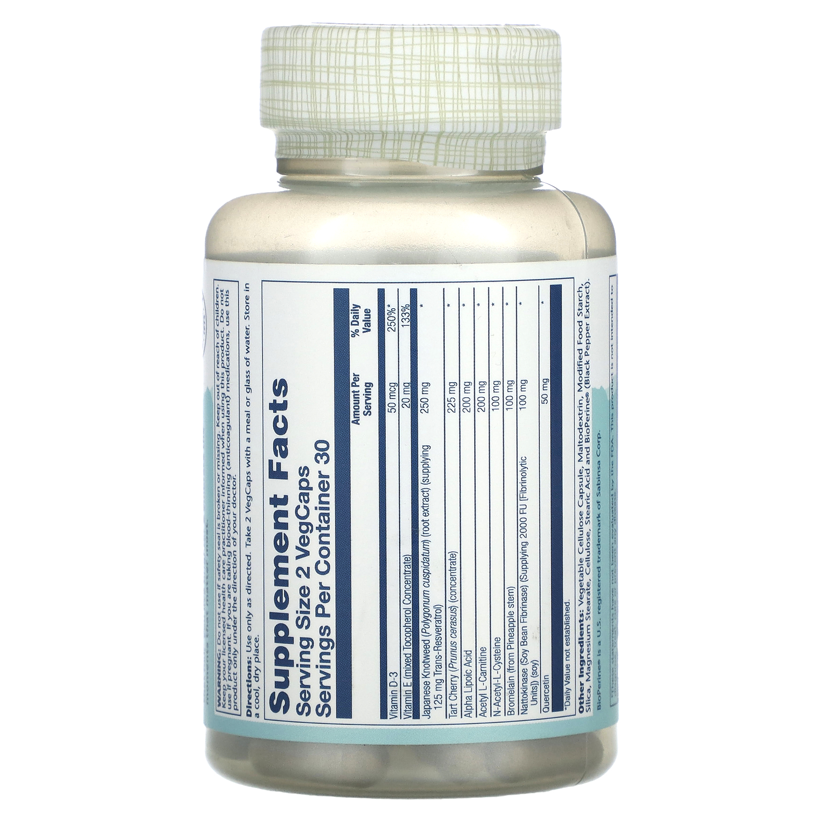 Solaray, Acetyl LCarnitine Alpha Lipoic Acid, 60 VegCaps