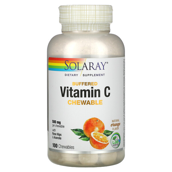 Buffered Vitamin C Chewable, Natural Orange, 500 mg, 100 Chewables