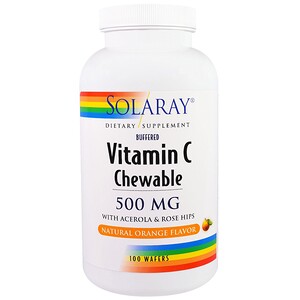 Отзывы о Соларай, Vitamin C, Chewable, Natural Orange Flavor, 500 mg, 100 Wafers