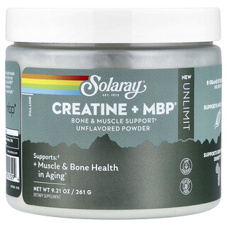 Solaray, Unlimit, Creatine + MBP® Powder, Unflavored, 9.21 oz (261 g)