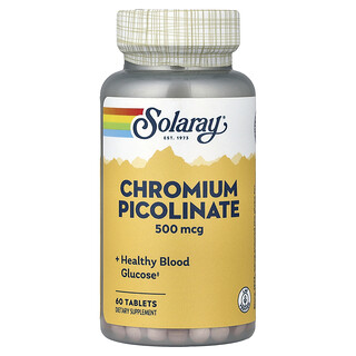 Solaray, Picolinato de cromo, 500 mcg, 60 comprimidos