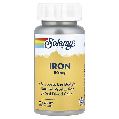 Solaray Iron Vitamin | 50 mg | 60 Veg Caps