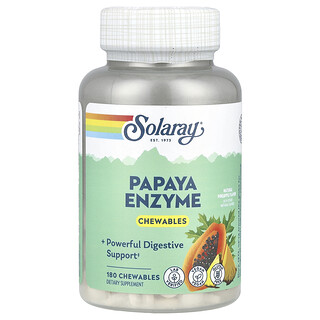 Solaray, Papaya Enzyme, Piña natural, 180 comprimidos masticables
