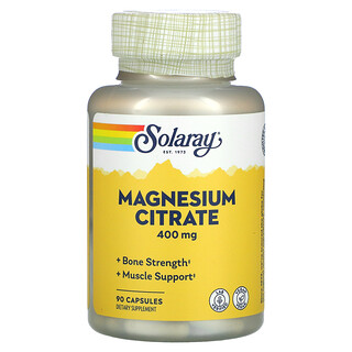 Solaray, Citrato de magnesio, 400 mg, 90 cápsulas vegetales