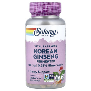 Solaray, Vital Extracts, Fermented Korean Ginseng, 150 mg, 30 VegCaps