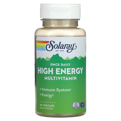 Solaray Once Daily высокоэнергетические мультивитамины без железа 60 растительных капсул