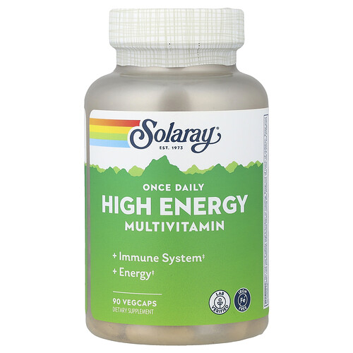 Solaray, Once Daily High Energy Multivitamin, Iron Free, 90 VegCaps