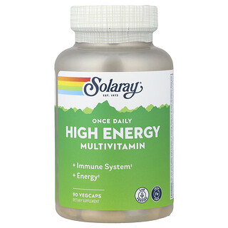 Solaray, Suplemento multivitamínico de una ingesta diaria de gran valor energético, Sin hierro, 90 cápsulas vegetales