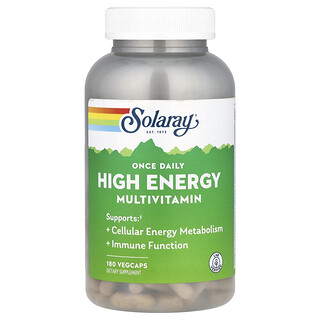 Solaray, Suplemento multivitamínico de alto contenido energético de una ingesta diaria, 180 cápsulas vegetales