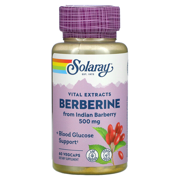 Solaray, Berberine, Vital Extracts, 500 mg, 60 VegCaps
