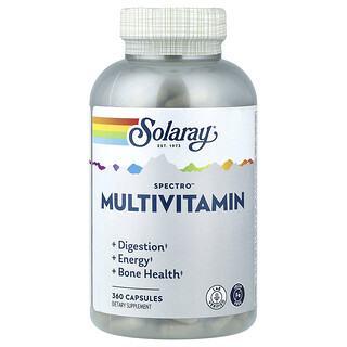 Solaray, Spectro™ Multivitamin, Demir İçermez, 360 Kapsül