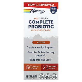 Solaray, Mycrobiome®, Suplemento probiótico completo activo, 30 cápsulas vegetales