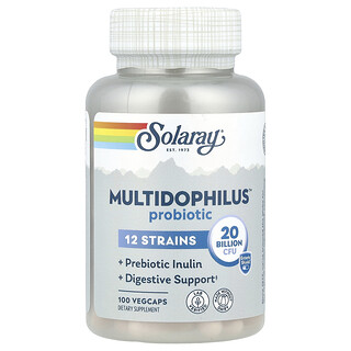 Solaray, Multidophilus Probiotic, пробиотик, 20 млрд КОЕ, 100 вегетарианских капсул VegCaps