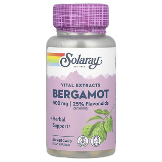 Solaray, Extracte vitale, Bergamotă, 60 capsule vegetale