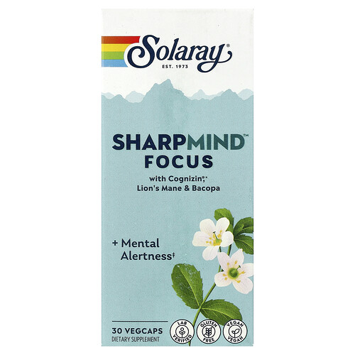Solaray SharpMind™ Focus, 30 Vegcaps