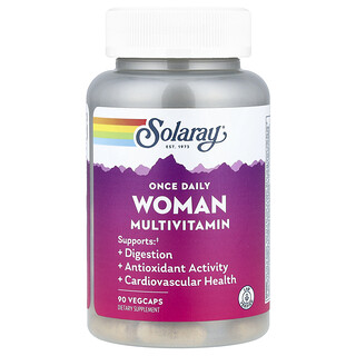 Solaray, Una vez al día, Suplemento multivitamínico para mujeres, 90 cápsulas vegetales