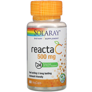 Solaray, Reacta-C（リアクタC）、500mg、ベジカプセル60粒