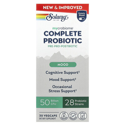 Product Image for Solaray, Mycrobiome , Complete Probiotic, Mood, 30 VegCaps