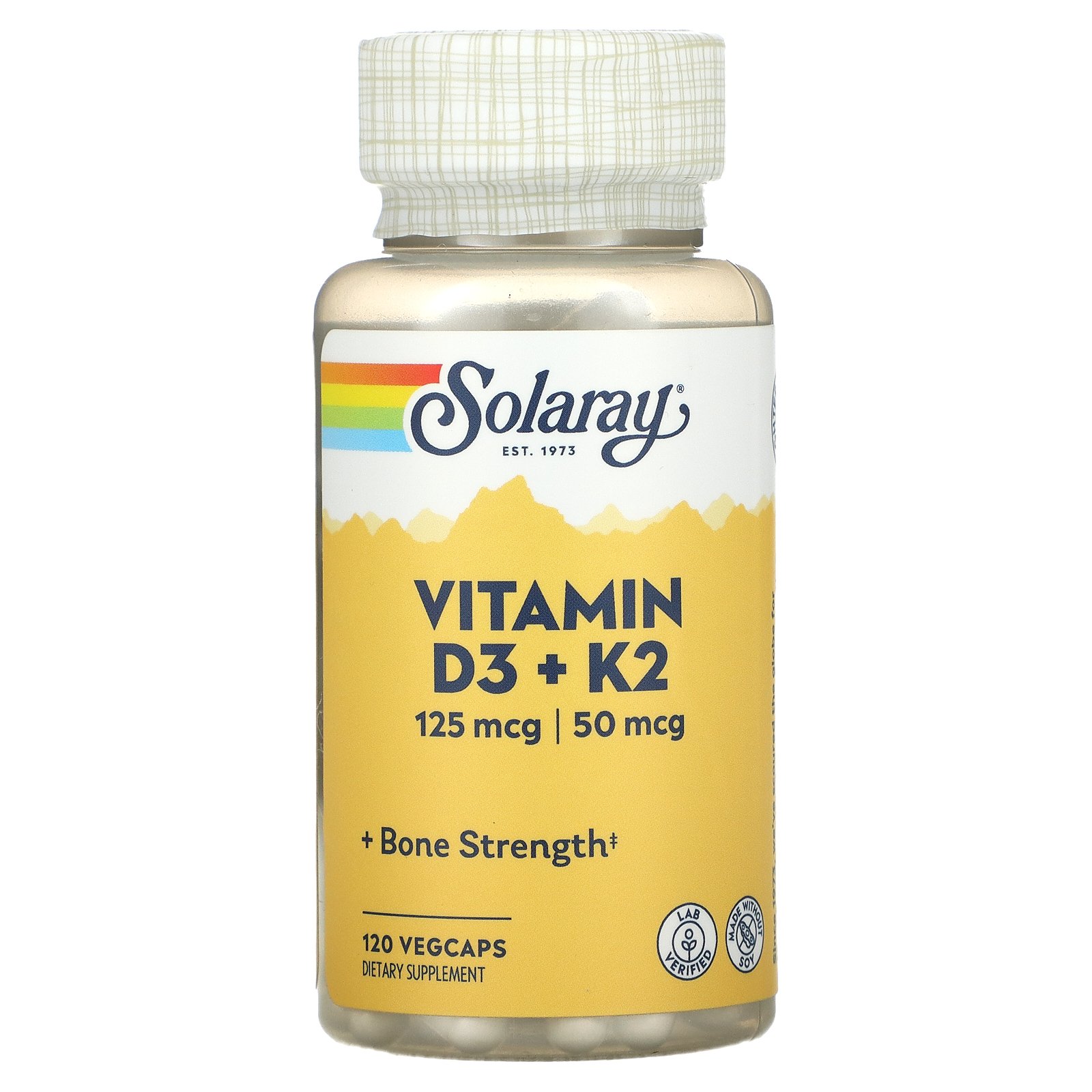 winter Overstijgen Statistisch Solaray, Vitamin D3 + K2, 120 VegCaps