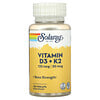 Solaray, Vitamin D3 + K2, ohne Soja, 120 pflanzliche Kapseln