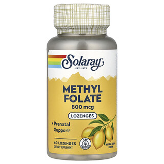 Solaray, Metilfolato, Limón, 800 mcg, 60 pastillas