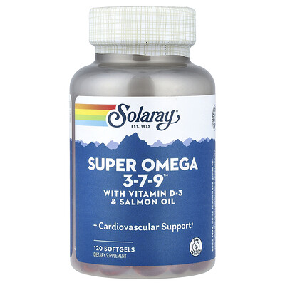 Product Image for Solaray, Super Omega 3-7-9 with Vitamin D-3 & Salmon Oil, 120 Softgels