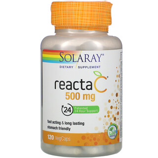 Solaray, Reacta-C（リアクタ-C）、500mg、ベジカプセル120粒