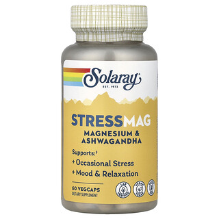 Solaray, StressMag, Magnésio e Ashwagandha, 60 VegCaps