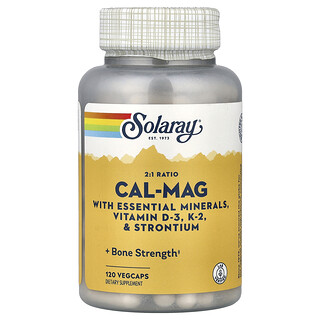 Solaray, 2:1 比例的钙 - 镁，120 粒素食胶囊