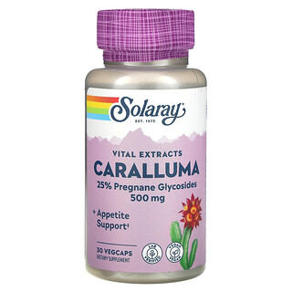 Solaray, Vital Extracts, Caralluma, 500 mg, 30 cápsulas vegetales