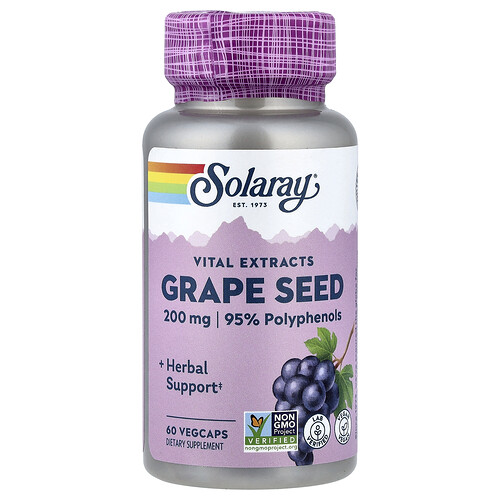Solaray Vital Extracts, Grape Seed, 60 VegCaps