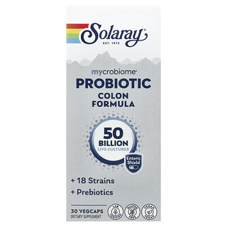 Solaray, Mycrobiome Probiyotik Kolon Formülü, 50 Milyar, 30 VegCaps
