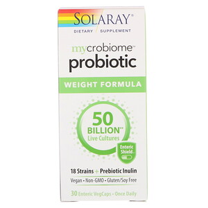 Соларай, Mycrobiome Probiotic Weight Formula, 50 Billion, 30 Enteric VegCaps отзывы