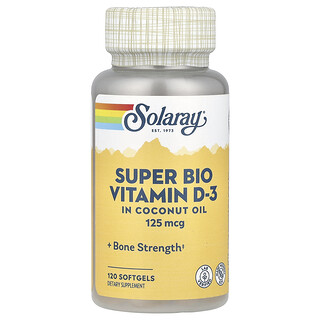 Solaray, Super Bio Vitamine D-3, 125 mcg, 120 softgels