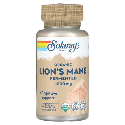 

Solaray, Organic Fermented Lion's Mane, 500 mg, 60 Organic Capsules