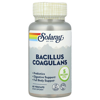 Solaray, бактерии бациллус коагуланс (Bacillus coagulans), 60 капсул VegCap