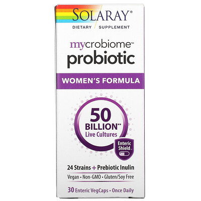Solaray Mycrobiome Probiotic, Women's Formula, 50 Billion, 30 Enteric VegCaps