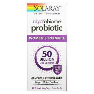 Solaray, Mycrobiome Probiotic，女性配方，500 亿，30 粒肠溶素食胶囊