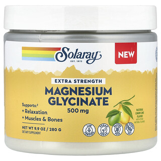 Solaray, Glycinate de magnésium, Citron vert naturel, 280 g